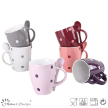 Tasse en céramique de 10oz avec une cuillère pour la promotion